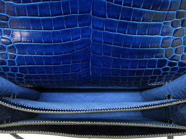 Hermes Briefcases H1053 Unisex Briefcase Blue Handbag