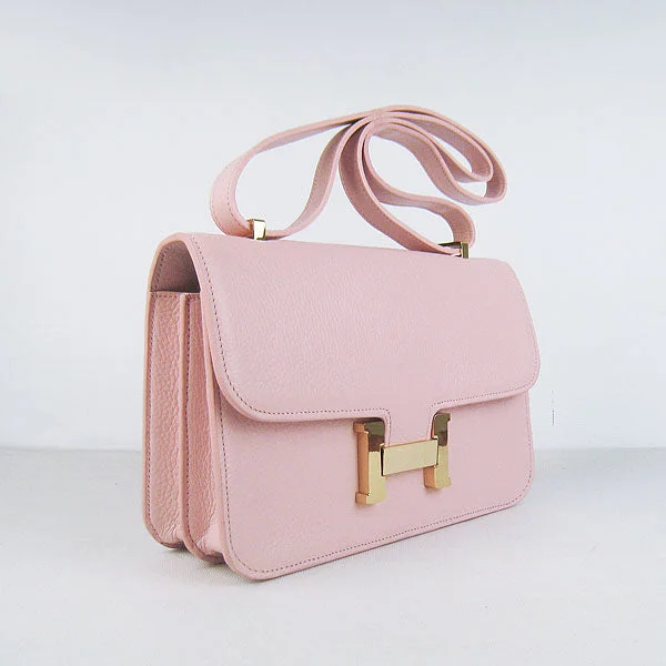 Hermes calf Leather Message Bag H020 pink golden