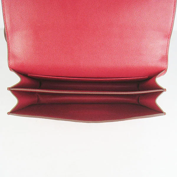 Hermes Calf Leather Message Bag H020 Red Golden