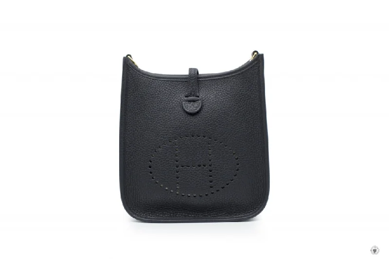 Hermes Mini Evelyne  Black / CC89 Togo Tpm Shoulder Bags Ghw