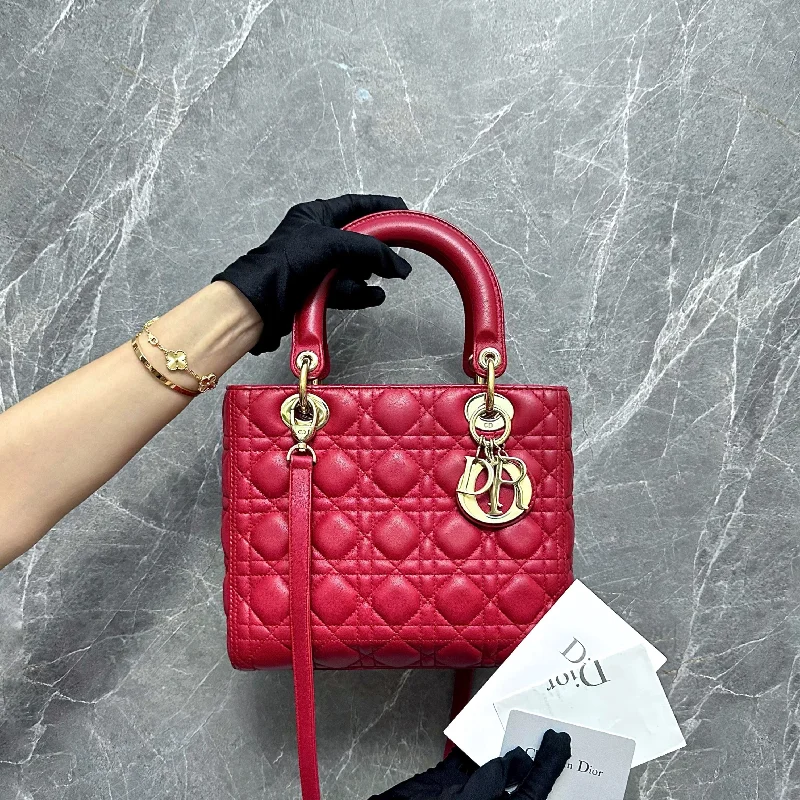 *Receipt* Lady Medium Lambskin Red GHW