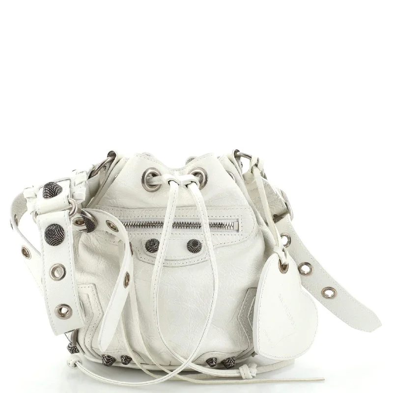 Le Cagole Giant Studs Bucket Bag Leather XS