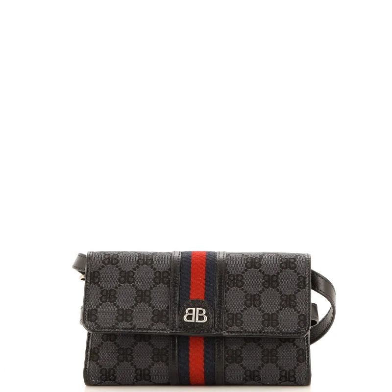 x Gucci The Hacker Wallet on Strap BB Coated Canvas