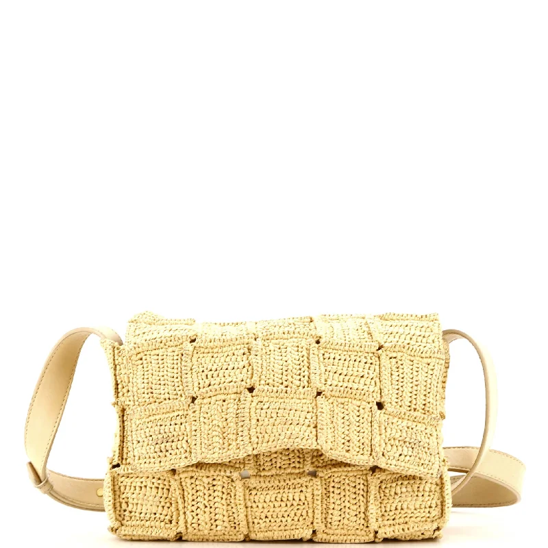 Cassette Crossbody Bag Maxi Intrecciato Raffia