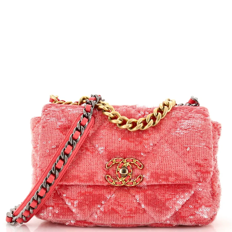 19 Flap Bag Quilted Sequins Medium