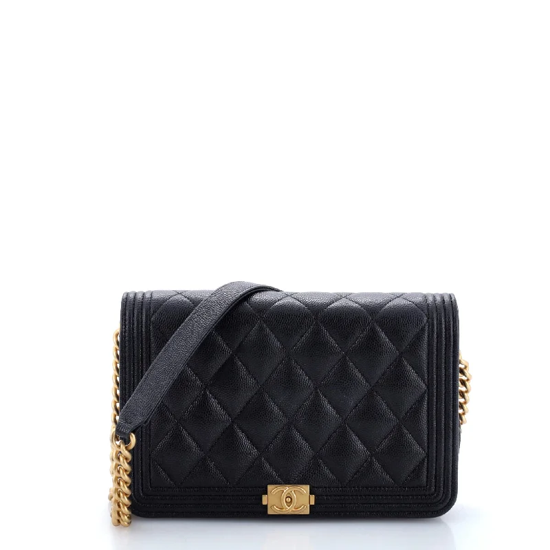 Boy Wallet on Chain Quilted Caviar