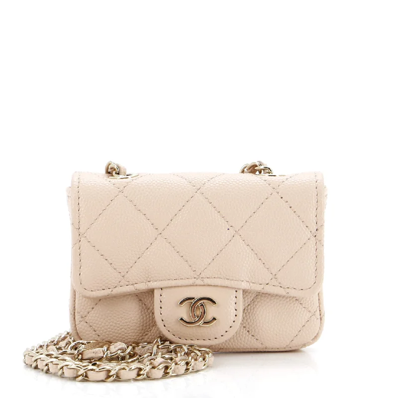 Classic Flap Chain Belt Bag Quilted Caviar Mini