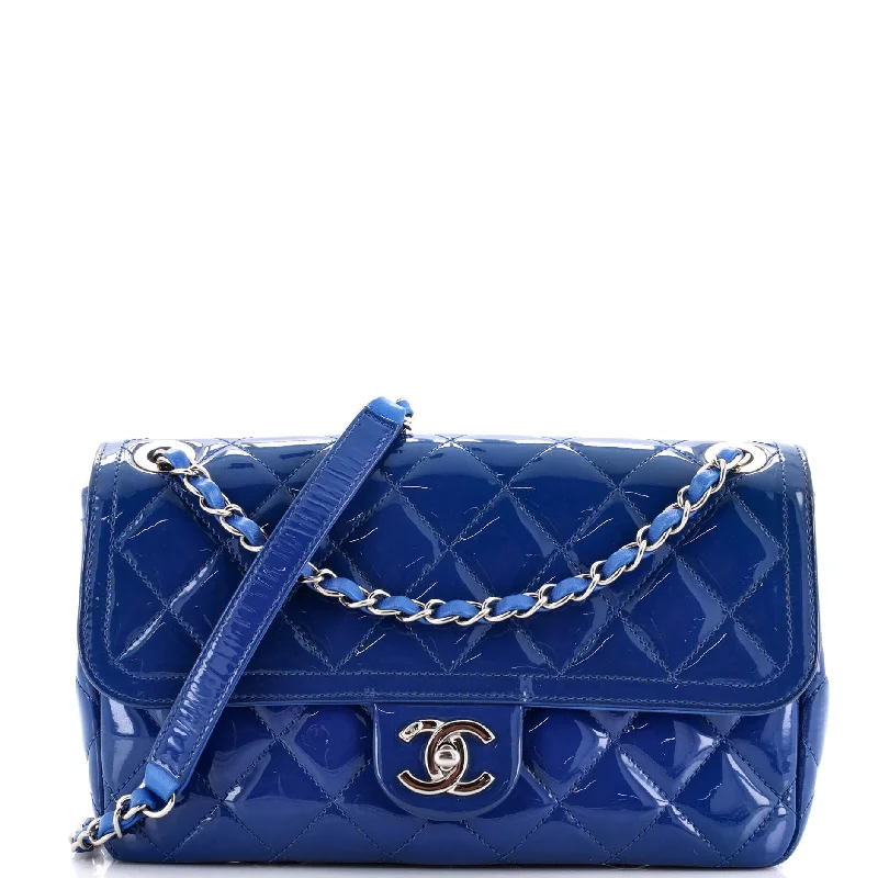 Coco Shine Flap Bag Quilted Patent Medium