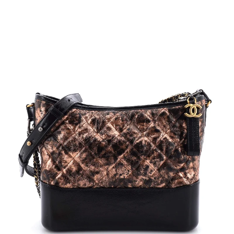 Gabrielle Hobo Quilted Metallic Crumpled Goatskin Medium