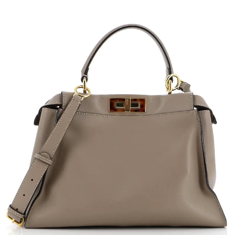 Peekaboo Bag Leather with Tortoise Detail Regular