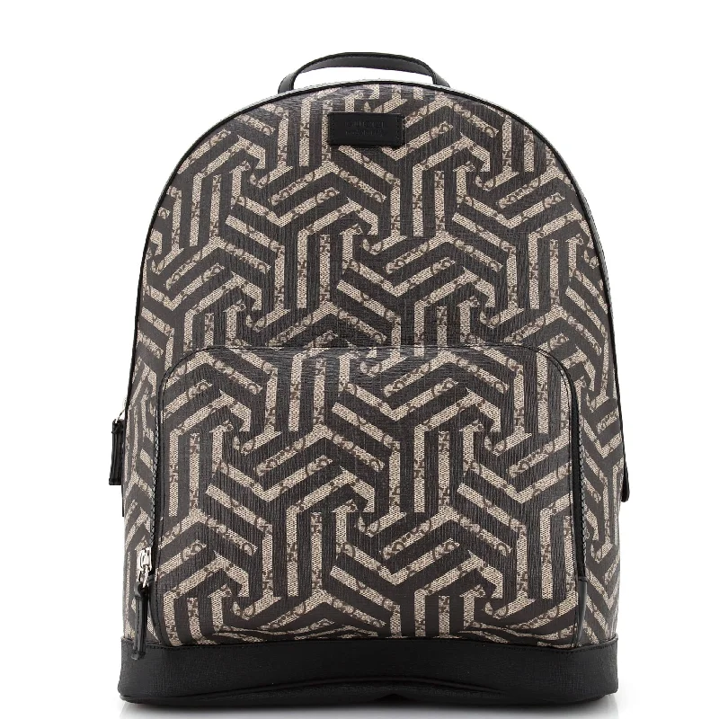 Zip Pocket Backpack Caleido GG Coated Canvas Medium