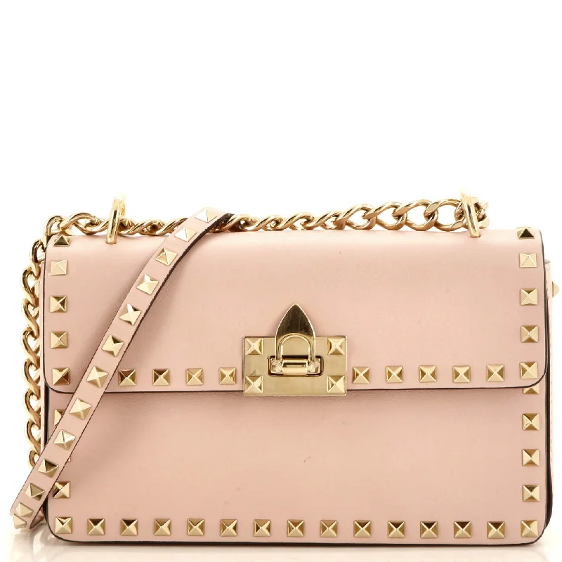 Rockstud Chain Flip Lock Flap Bag Leather Medium